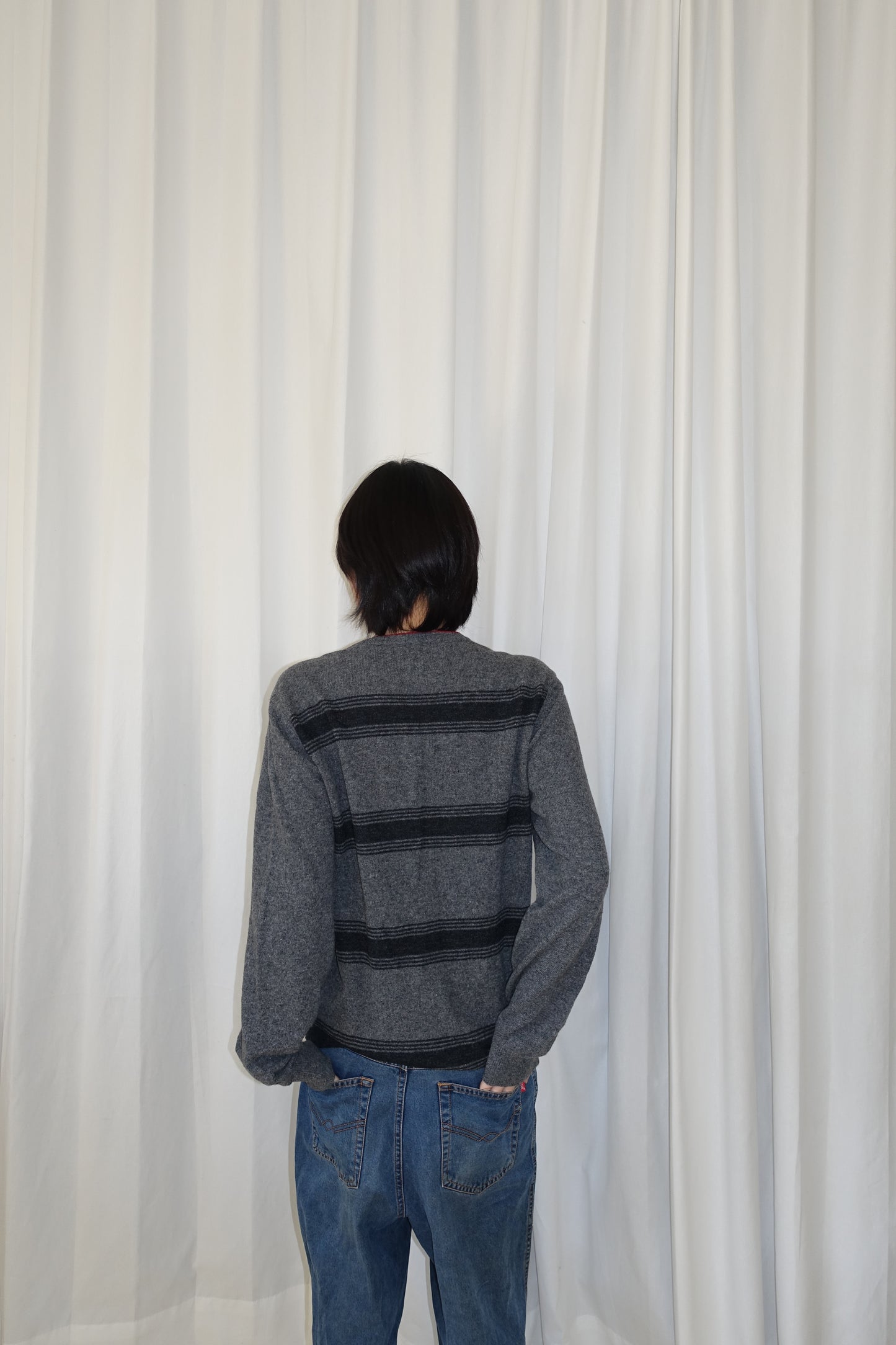 Italian plaid knit sweater