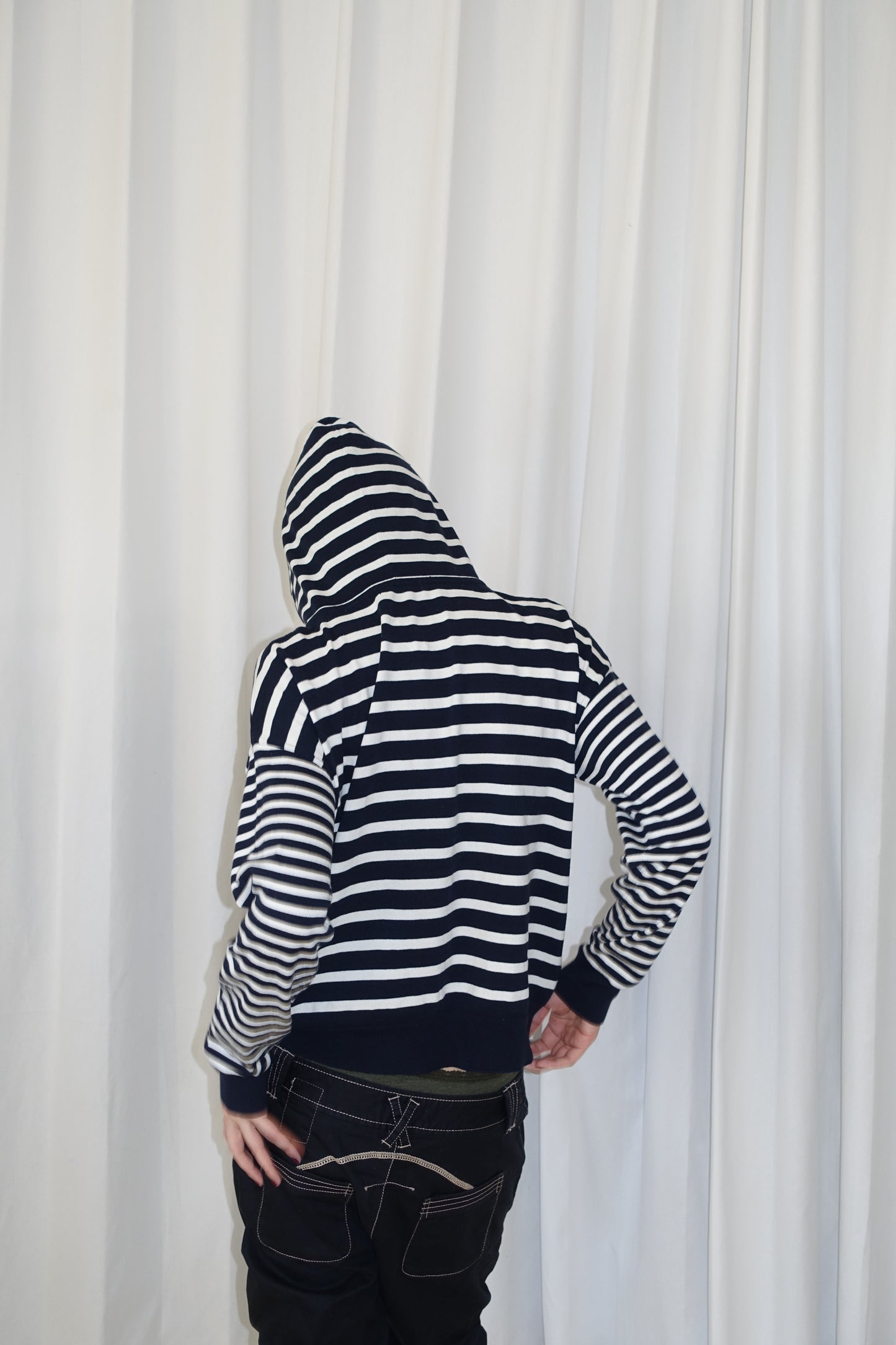 Striped Zip-up hoodie