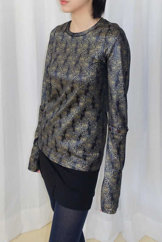 Helmut Lang rose print top