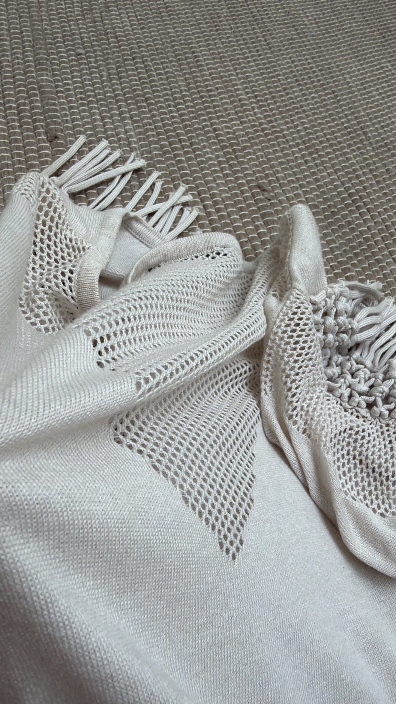 French brand cotton mesh panel top