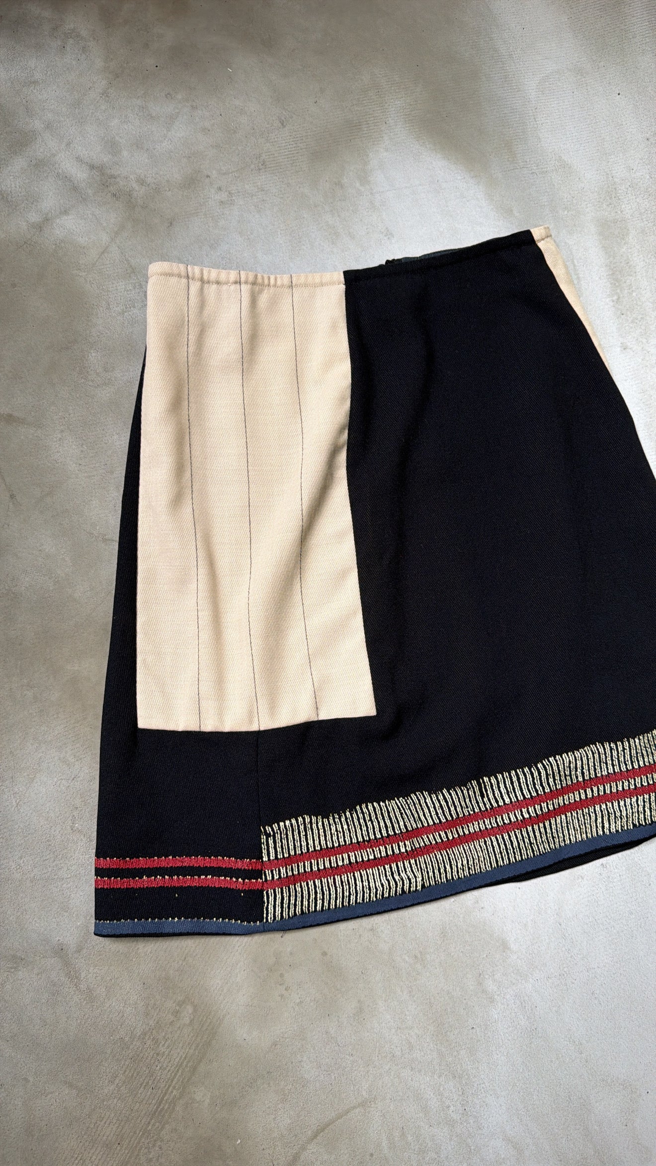 Geometric Line Print Midi Skirt