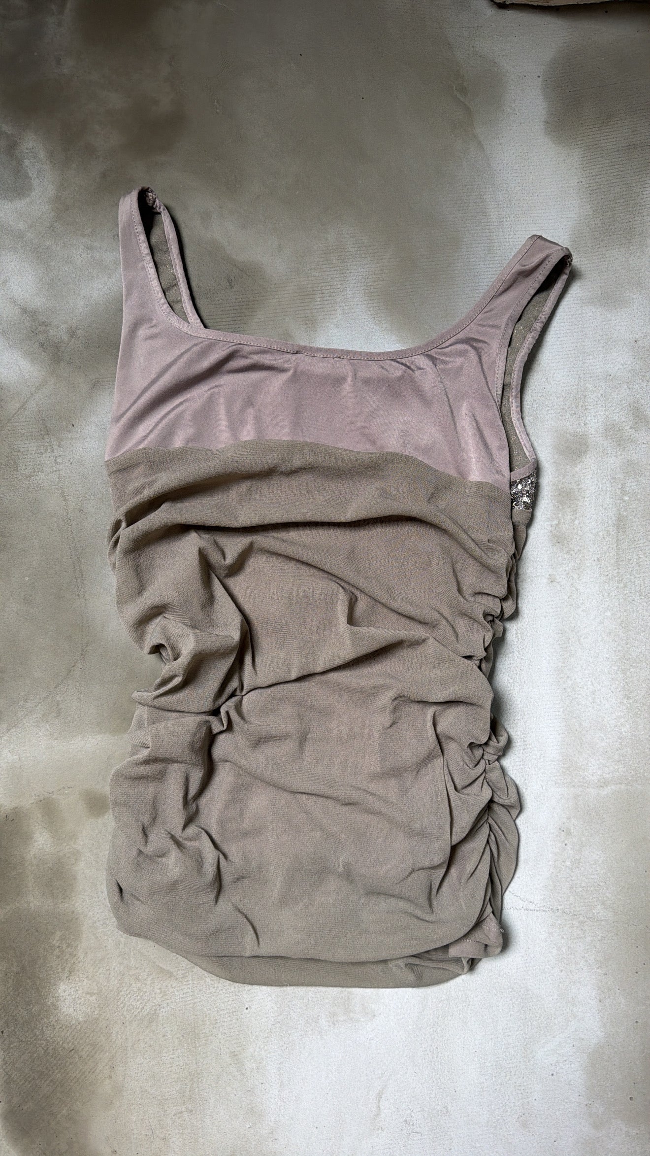 Italian-Made Sequin Ruched Tank Top