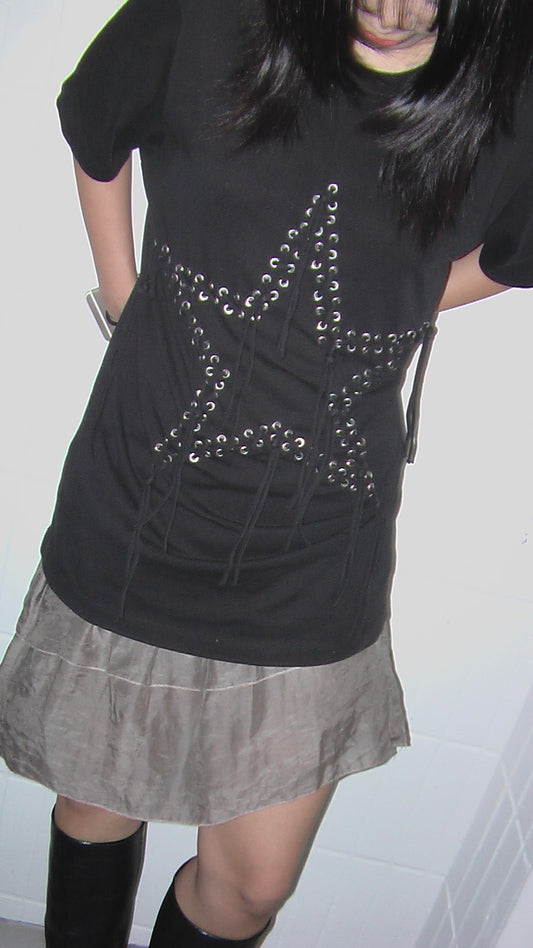 DIESEL Oversized Lace-up Star Top