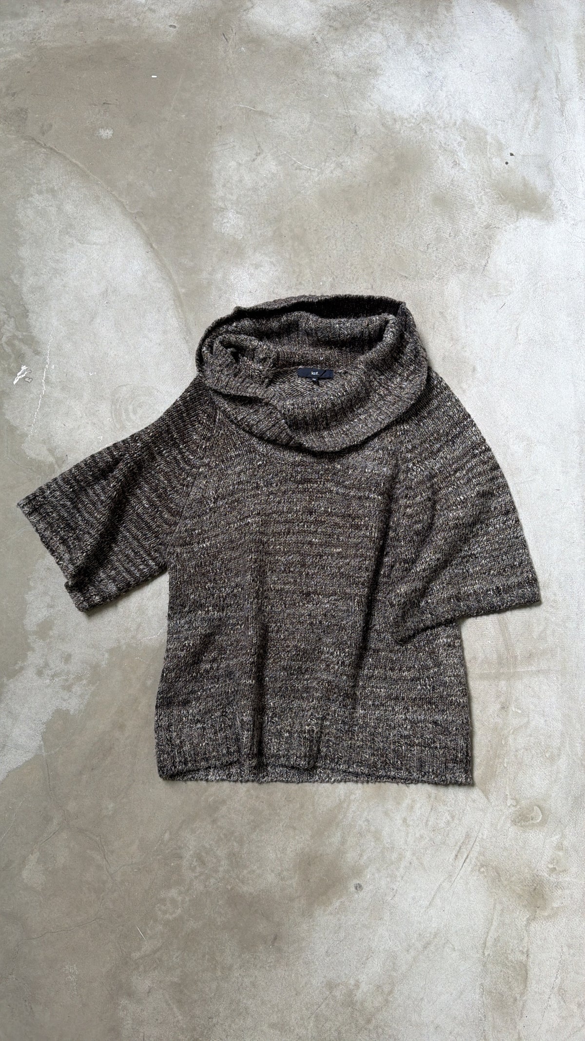 Oversized Half-Sleeve Knit Sweater