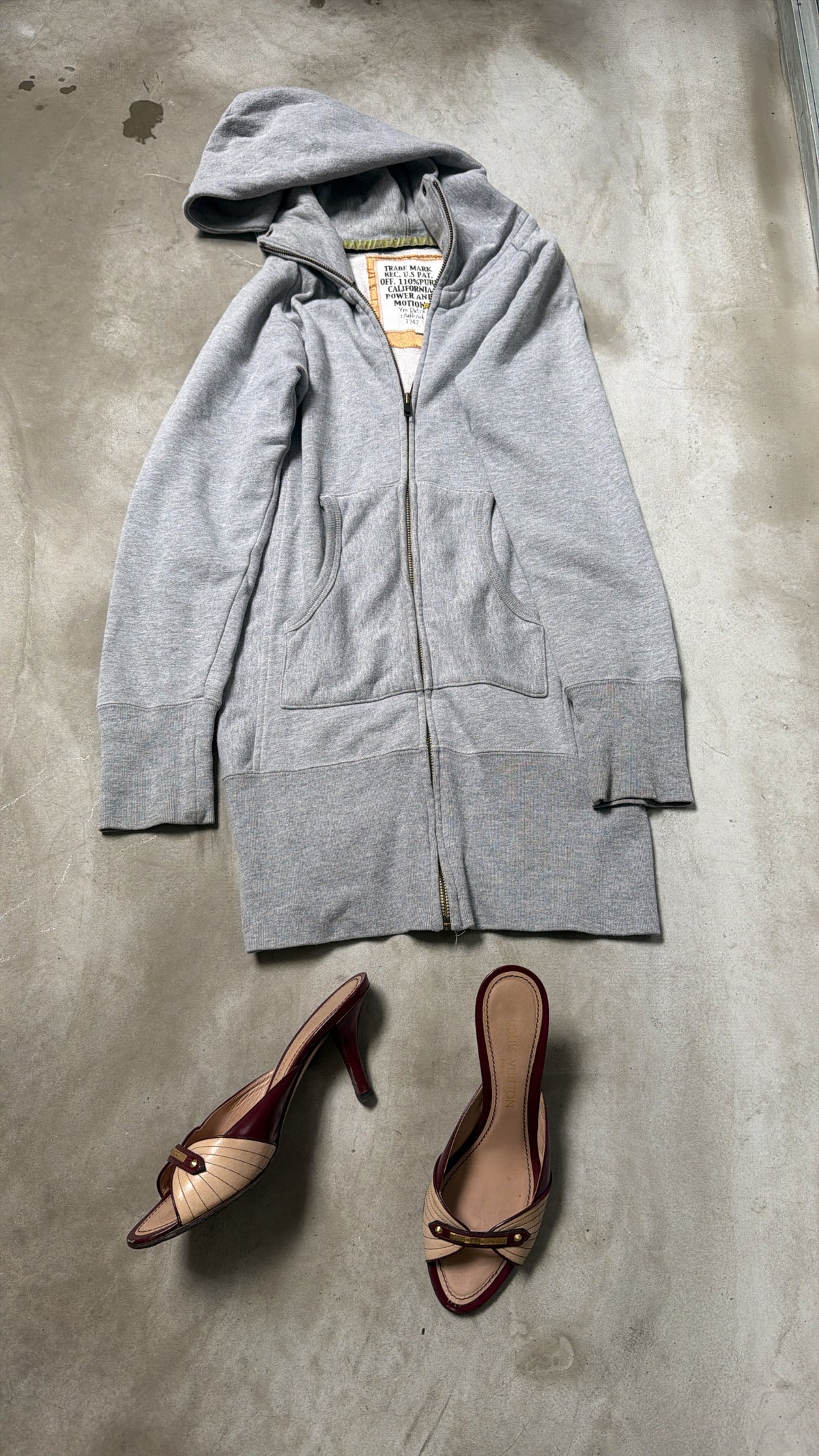 Grey Long Hooded Jacket