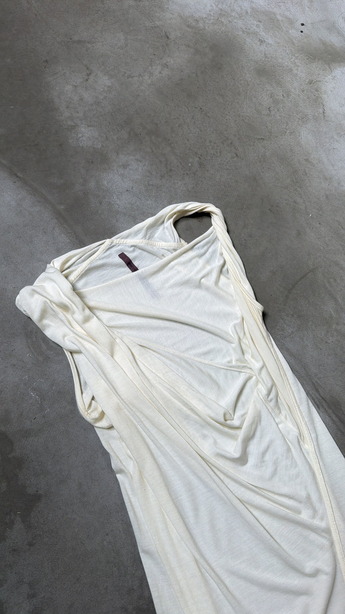 Rick Owens Cream Ruched Dress