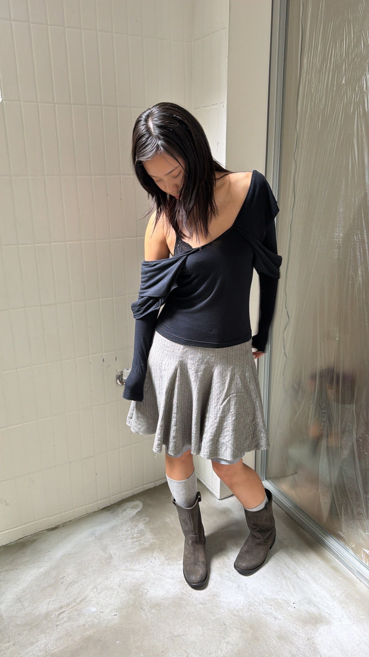 Italian-Made Black Multiway Top