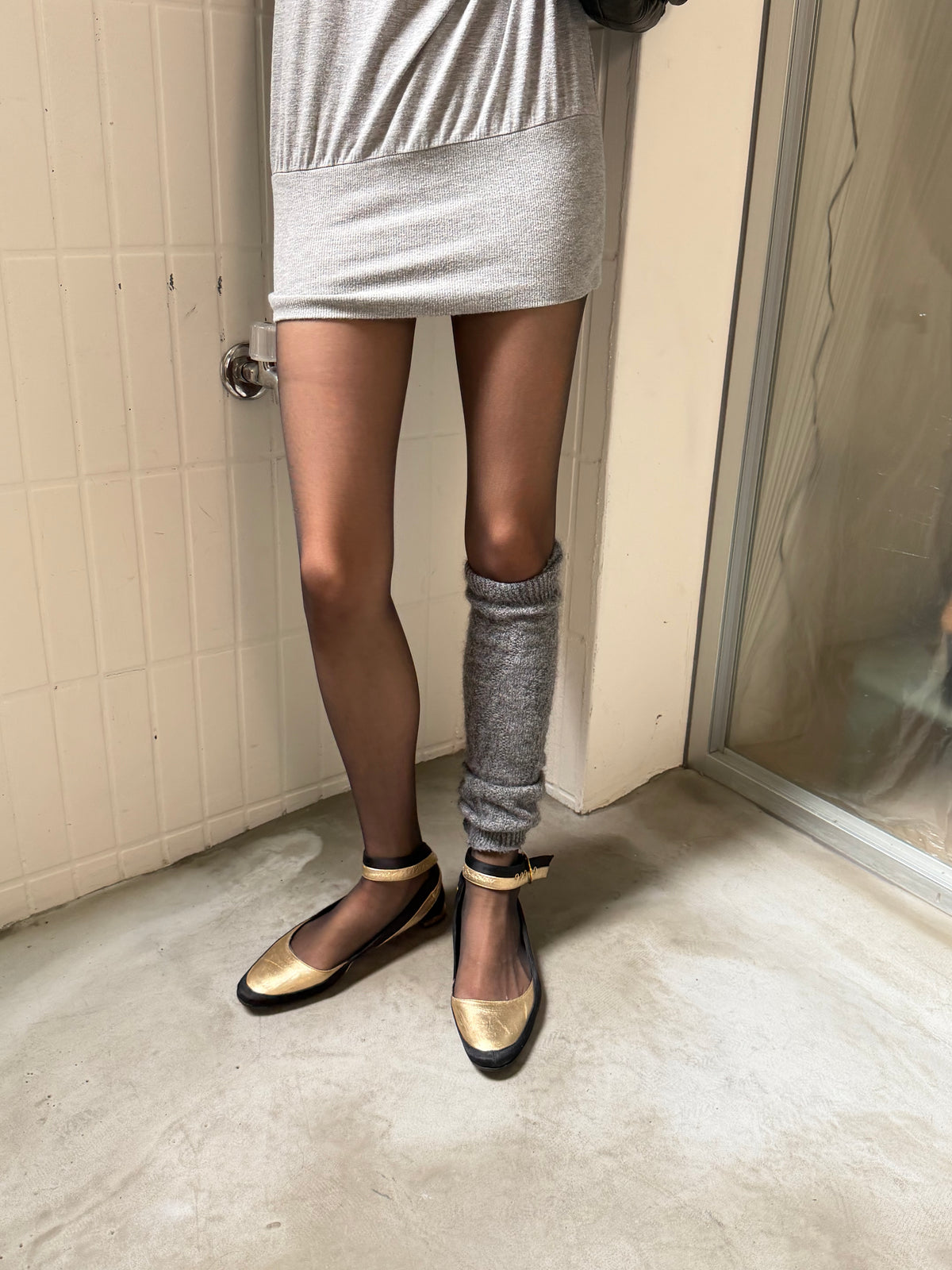 Bruno Frisoni Gold & Black Mary Jane Flats