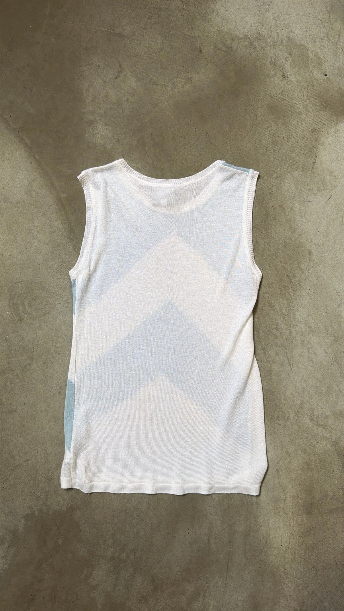 Versace Blue & White Stripe Knit Vest
