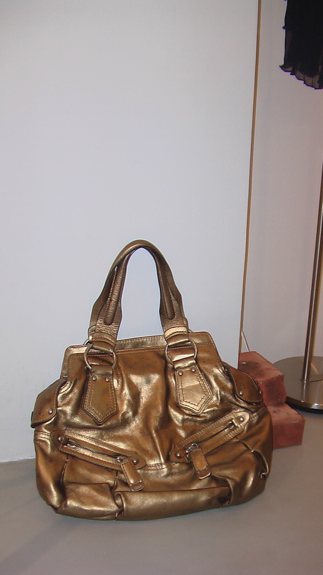 DKNY gold leather bag