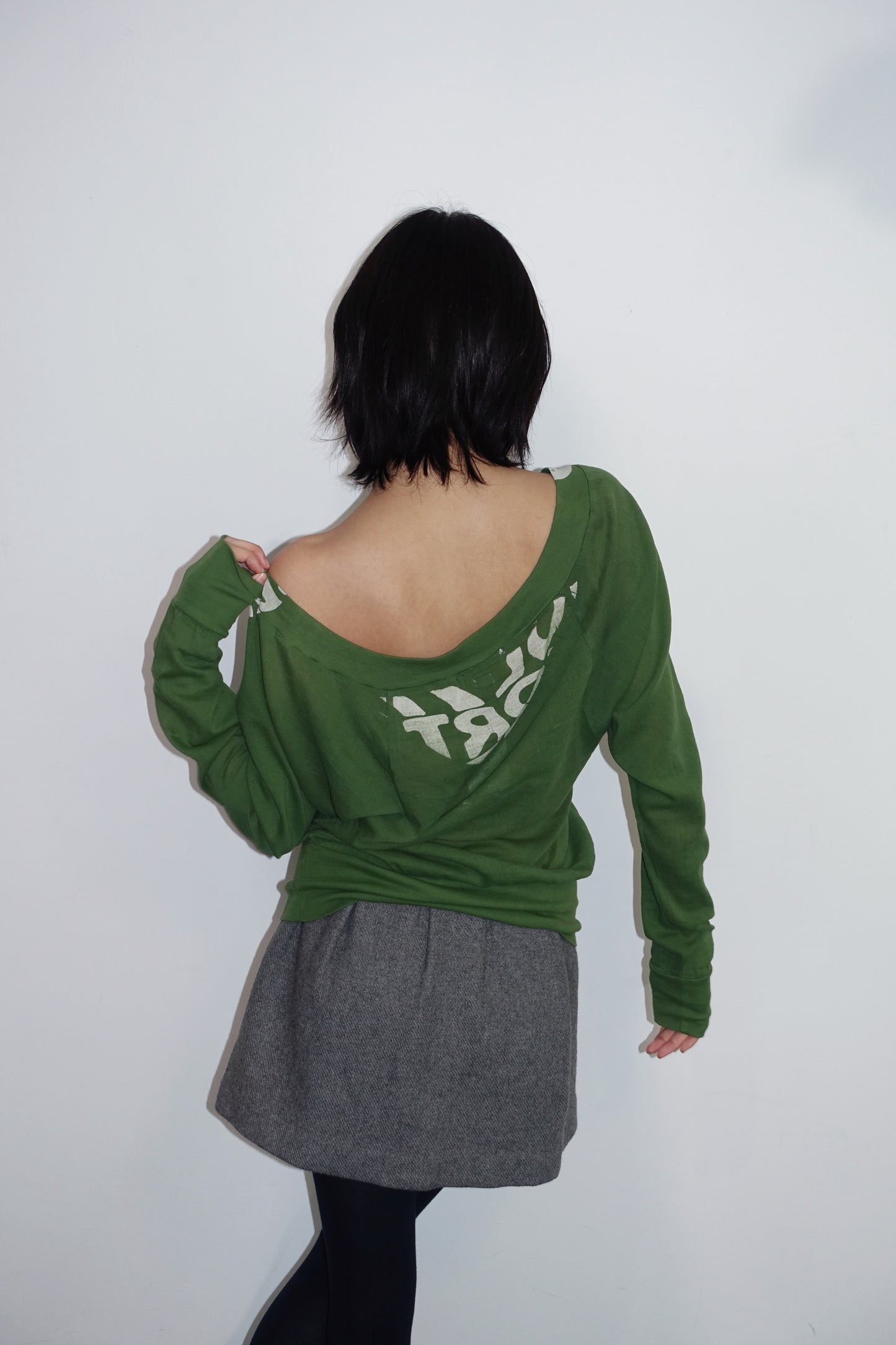 Green butterfly top
