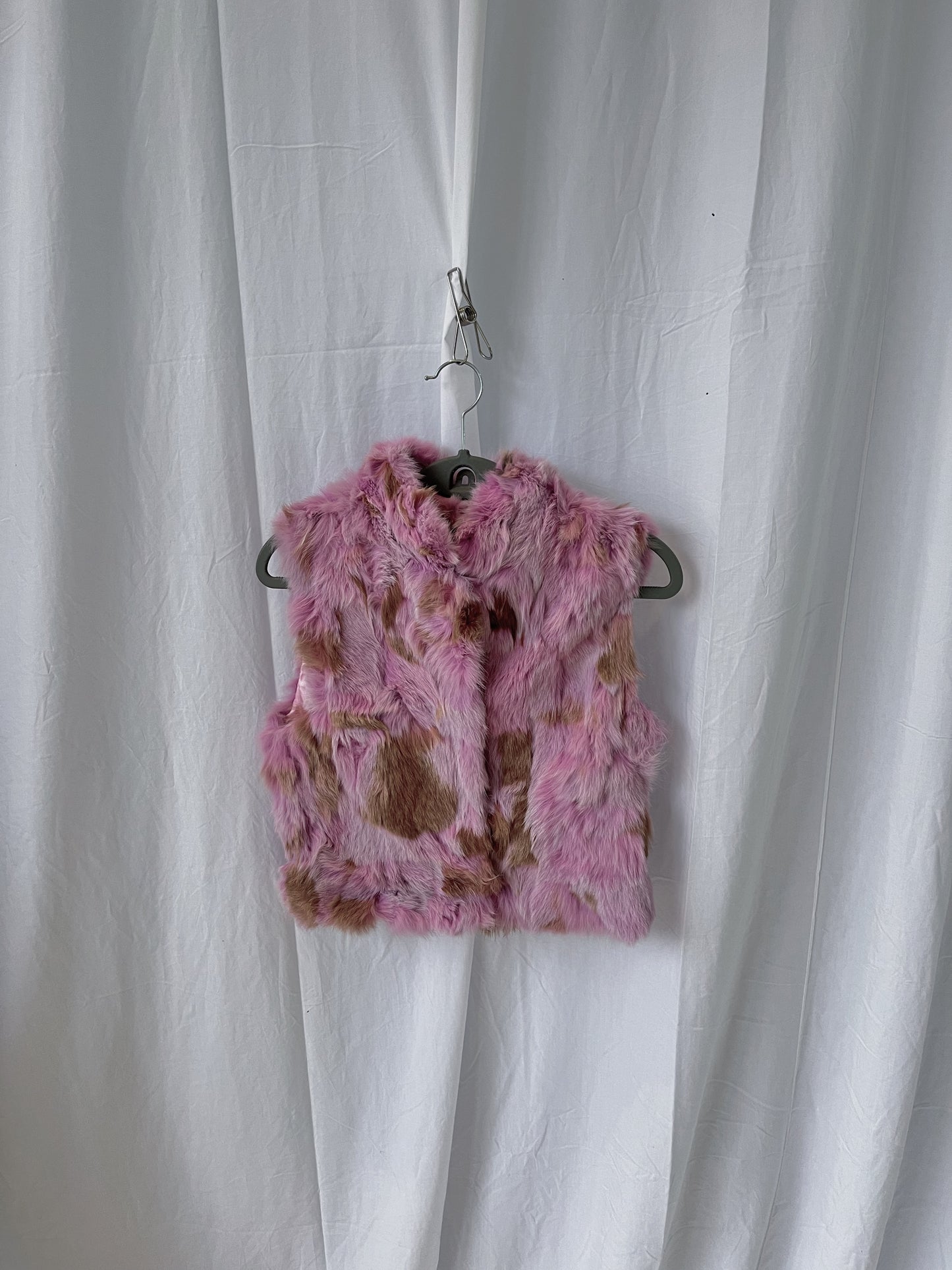 Pink fur vest